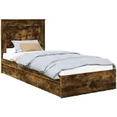 vidaXL Aufbewahrungsbett Geräucherte Eiche 90 x 200 cm Holzwerkstoff
