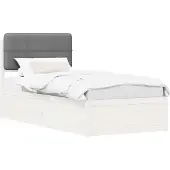 vidaXL Bettgestell mit gepolstertem Kopfteil Hellgrau 80 x 200 cm