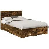 vidaXL Bettrahmen mit Schubladen Raucheiche 120 x 190 cm Holzwerkstoff