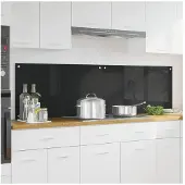 vidaXL Küchenrückwand 2 pcs Schwarz 90 x 50 cm Gehärtetes Glas