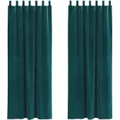vidaXL Verdunkelungsvorhänge 2 pcs Dunkelgrün 140 x 245 cm Samt