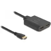 DeLOCK HDMI Switch 2 x HDMI in zu 1 x HDMI out 8K 60 Hz mit integriertem Kabel 50 cm