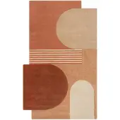 KADIMA DESIGN Wollteppich Kurzflor Terrakotta 200 x 290 cm - HALLEIN
