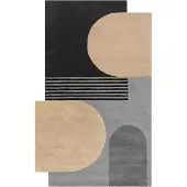 KADIMA DESIGN TEPPICH aus Wolle HALLEIN in Grau, geometrisch-abstrakt, 150 x 240 cm