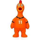 Merkloos Oranje WK Latex Hondenspeeltjes Kip