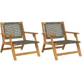 vidaXL gartenmöbel 2 pcs Grau 67 x 78 x 73 cm Massivholz Akazie