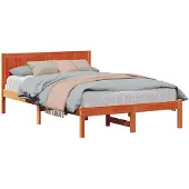 vidaXL Bettgestell Braun 120 x 190 cm Massivholz Kiefer
