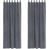 vidaXL Verdunkelungsvorhänge 2 pcs Hellgrau 140 x 245 cm Samt