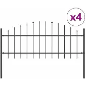 vidaXL Gartenzaun WOERDEN 4 stk. 170 x 115 cm Grau
