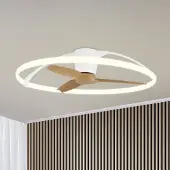 MANTRA Smart LED-Deckenventilator Nepal, weiß/buche, DC, leise dimmbar, Holz hell, für Wohn- / Esszimmer, Metall, Modern