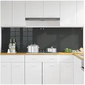 vidaXL Küchenrückwand 2 pcs Dunkelgrau 100 x 60 cm Gehärtetes Glas