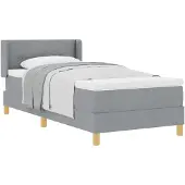 vidaXL Boxspringbett mit Kopfteil Hellgrau 200 x 100 cm Stoff
