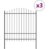 vidaXL Gartenzaun WOERDEN 3 stk. 170 x 215 cm Grau