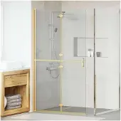 vidaXL Walk-In Duschwand Gold 110 x 6,5 x 190 cm