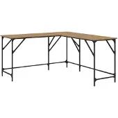 vidaXL Schreibtisch Artisan-Eiche Holzwerkstoff 149 x 149 x 75 cm