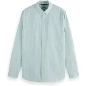 Scotch & Soda Striped Regular-fit Oxford Shirt Agate Green Stripe Größe: M | Business hemden Outlet | Herren | Grün
