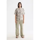Scotch & Soda All Over Printed Loose Fit T-shirt Art Dept Collage Grey Sca Größe: M | Hemden Outlet | Damen | Grau