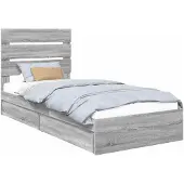 vidaXL Aufbewahrungsbett Sonoma-Grau 100 x 200 cm Holzwerkstoff