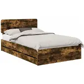 vidaXL Bettrahmen Geräucherte Eiche 120 x 190 cm Holzwerkstoff