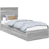 vidaXL Aufbewahrungsbett Graues Sonoma 75 x 190 cm Holzwerkstoff