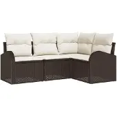 vidaXL Gartensofa-set Braun Poly-Rattan