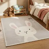 Little Olly Waschbarer Spielteppich - Simba Bunny Weiß 80x150 cm