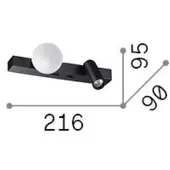 Ideal Lux 336534 PING PONG Wandleuchte mit Schalter, LED, 6 W, 600/360 lm, 3000 K, weiß