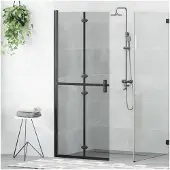 vidaXL Walk-In Duschwand Schwarz 80 x 6,5 x 190 cm