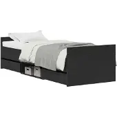 vidaXL Bettrahmen Schwarz Eichen-Optik 193 x 78 x 50 cm Holzwerkstoff