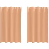 vidaXL Verdunkelungs-Vorhänge mit Ringen 2 pcs Hellbraun 175 x 140 cm