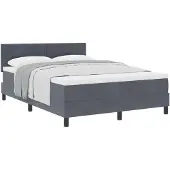 vidaXL Boxspringbett mit Kopfteil Dunkelgrau 160 x 200 cm Samt
