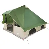 vidaXL Tipi Zelt 8 Personen Grün Taft