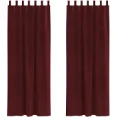 vidaXL Verdunkelungsvorhänge 2 pcs Weinrot 140 x 225 cm Samt