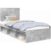 vidaXL Bettrahmen Beton Grau 100 x 200 cm Massives Kiefernholz