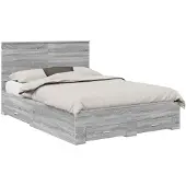 vidaXL Bettrahmen Graues Sonoma 140 x 190 cm Holzwerkstoff