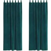 vidaXL Verdunkelungsvorhänge 2 pcs Dunkelgrün 140 x 260 cm Samt