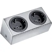 Thebo Steckdosenelement ST 3050 ST/2 in EDELSTAHL mit 2 Steckplätzen / Licht / Mehrfachsteckdose