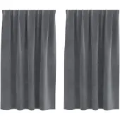 vidaXL Verdunkelungsvorhänge 2 pcs Hellgrau 140 x 140 cm Samt