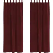 vidaXL Verdunkelungsvorhänge 2 pcs Weinrot 140 x 260 cm Samt