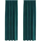 vidaXL Verdunkelungsvorhänge 2 pcs Dunkelgrün 140 x 245 cm Samt