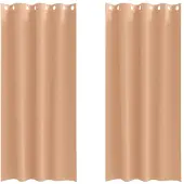 vidaXL Verdunkelungs-Vorhänge mit Ringen 2 pcs Hellbraun 245 x 140 cm