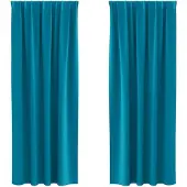 vidaXL Verdunkelungs-Vorhänge mit Ringen 2 pcs Türkis 245 x 140 cm