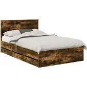 vidaXL Bettrahmen Geräucherte Eiche 120 x 190 cm Ingenieurs Holz