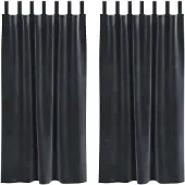 vidaXL Verdunkelungsvorhänge 2 pcs Dunkelgrau 140 x 175 cm Samt
