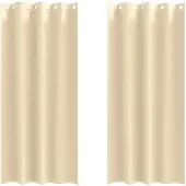vidaXL Verdunkelungs-Vorhänge mit Ringen 2 pcs Creme 225 x 140 cm