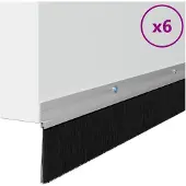 vidaXL Aufsteck Türbürstendichtungen 6 stk. 100 cm Aluminiumlegierung