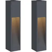 vidaXL Solar LED Wegeleuchte 2 stk. Warmes Weiß 18 x 18 x 80 cm