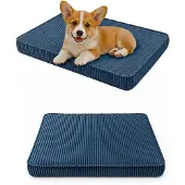 FORTISLINE Hundebett Hundekissen Hundematte Cord 45X65X8 Cm Dunkelblau