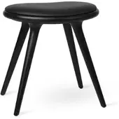 MATER Low Hocker, eiche schwarz / sorensen leder schwarz