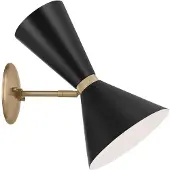 Kichler Elstead Phix Wandleuchte E27 2-fach Schwarz und Champagnerbronze Schwarz